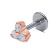 Three Crystal Tragus Piercing TRP-2460